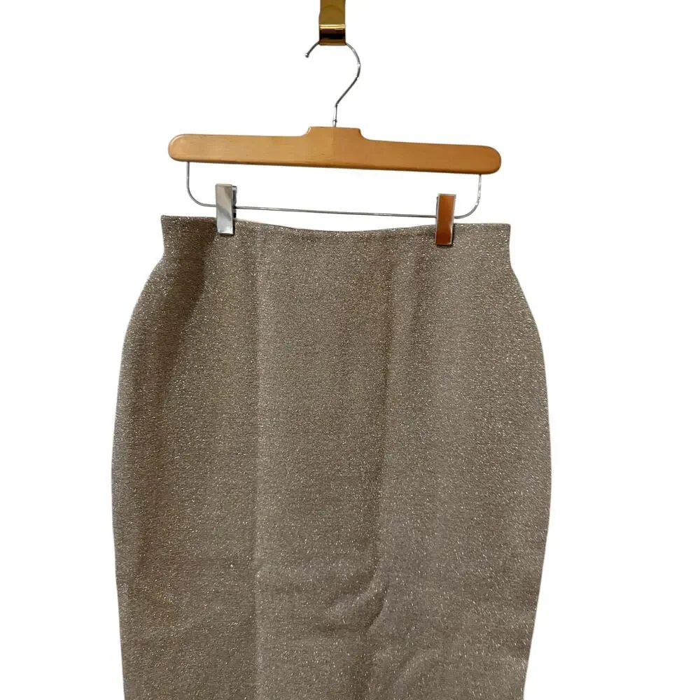 J Crew Metallic Gold Lurex Pencil Skirt M